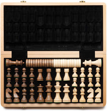Load image into Gallery viewer, Folding Wooden Chess &amp; Checkers Set  German Knight - 
