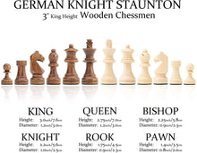 Load image into Gallery viewer, Folding Wooden Chess &amp; Checkers Set  German Knight - 
