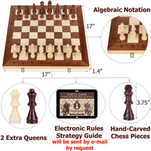 Load image into Gallery viewer, Chess 17 Pawnson Staunton Chess Board Game -