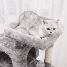 Load image into Gallery viewer, BEWISHOME Cat Tree Condo with Sisal Scratching Posts Scratching Board Light Grey - 
