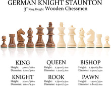 Load image into Gallery viewer, Contemporary chess Tournament Classic 15" German Knight Wooden Checkers Set -