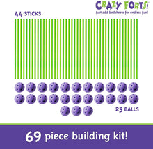 Load image into Gallery viewer, Crazy Forts Purple 69 Pieces building fun structures -