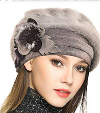 Load image into Gallery viewer, French Beret Dress Beanie Winter Hat  Luxury Lady Wool - g
