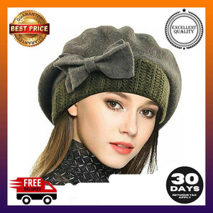 French Beret Dress Beanie Winter Hat  Luxury Lady Wool - g