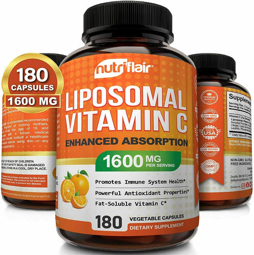 Liposomal Vitamin C 1600mg 180T Absorption Fat Soluble  NutriFlair USA IMPORT - 