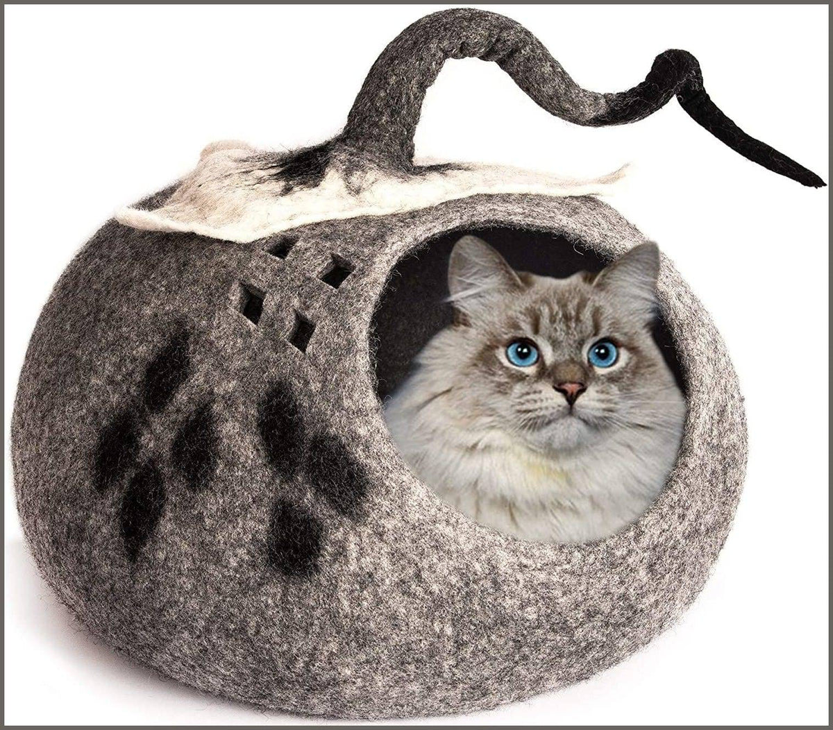 Meowfia premium felt cat bed clearance cave