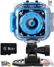Load image into Gallery viewer, Ourlife Kids Waterproof Camera with Video Recorder Includes 8GB Memory Card Blue -