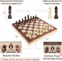 Load image into Gallery viewer, Staunton Pawnson Chess Large Folding Chess Board Game Sets -