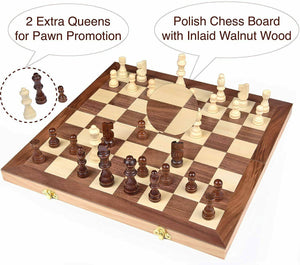 Staunton Pawnson Chess Large Folding Chess Board Game Sets - 