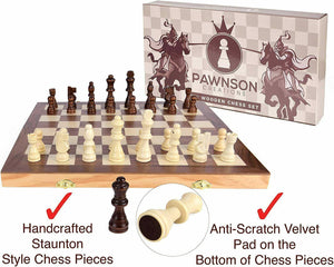 Staunton Pawnson Chess Large Folding Chess Board Game Sets - 
