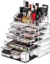 Load image into Gallery viewer, Makeup Organizer Acrylic Cosmetic Storage Drawers and Jewelry Display Box 3 Set - 
