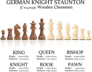 Chess 15 WOODEN Storag German Knight Staunton - chess