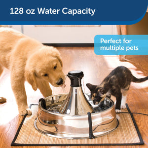 128 oz Drinkwell Stainless Multi-Pet Fountain PetSafe - 