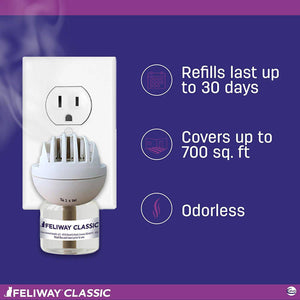 48 mL Feliway Classic 30 Day Starter Kit Plug-In Diffuser & Refill - 