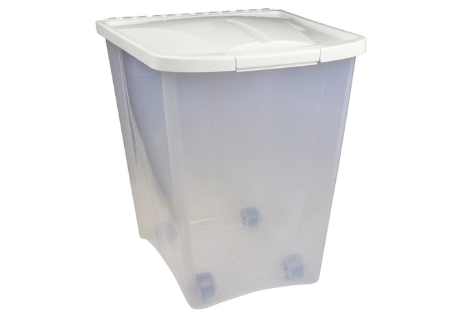 50 lb Plastic Dog Food Storage Container Van Ness on Wheels - 