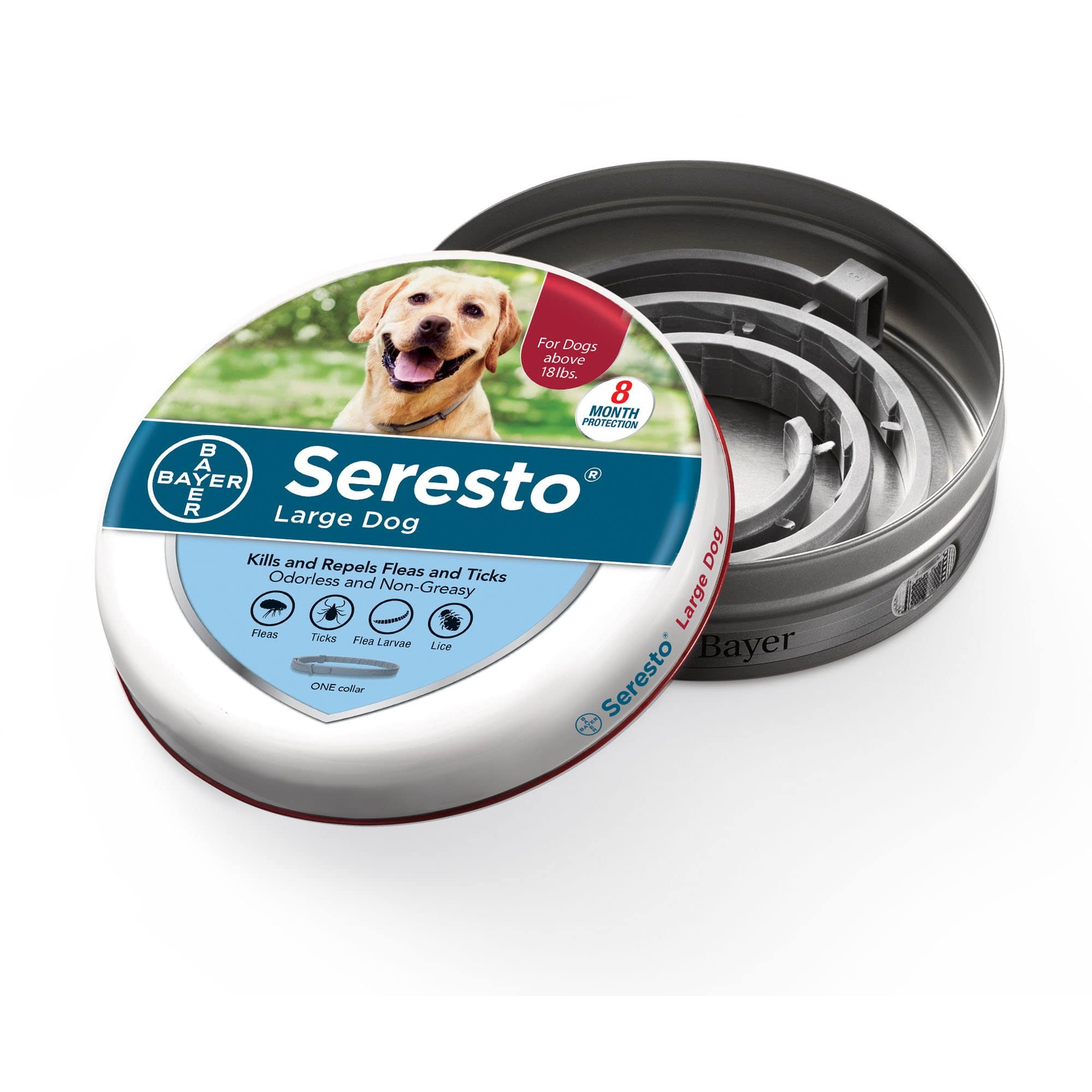 8 Month Flea and Tick Prevention Collar for Large Dogs Seresto