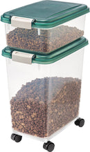 Load image into Gallery viewer, Airtight Pet Food &amp; Treat Storage Container Combo IRIS USA Green - 
