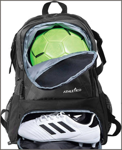 Athletico National Soccer Bag - Backpack for Soccer, Basketball & Football Includes Separate Cleat and Ball Holder - 