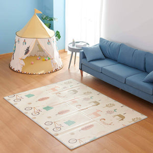 Baby Folding Mat Extra Large Foam Reversible Waterproof Portable Double Sides - 
