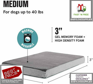 BarkBox Thick Orthopedic Gel Memory Foam Enhanced Dog Bed - 