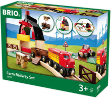 Load image into Gallery viewer, Brio 33719 Farm Railway Set, 20 Pieces Train Set,Green - 
