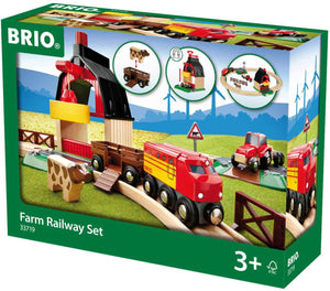 Brio 33719 Farm Railway Set, 20 Pieces Train Set,Green - 