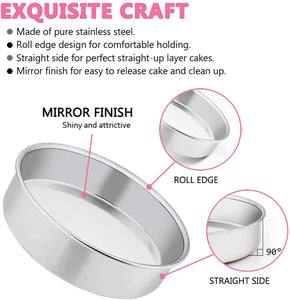 4 Inch Small Cake Pan,Aluminum Mini Round Smash Cake Baking Pans, Non-Toxic  & Healthy, Mirror Finish & Leakproof