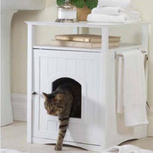 Load image into Gallery viewer, Cat Washroom Litter Box Cover Zooville Night Stand Pet House - 
