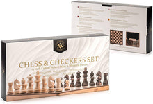Load image into Gallery viewer, Contemporary chess Tournament Classic 15&quot;  German Knight Wooden Checkers Set - 
