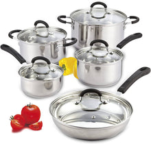 Load image into Gallery viewer, Cook N Home 10-Piece Stainless Steel Cookware Set - 
