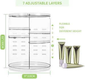 Coyaho Rotating Makeup Organizer Cosmetic Storage Jewelry Box Clear - 
