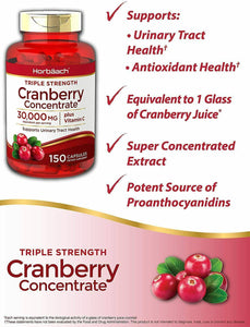 Cranberry (30,000 mg)Vitamin C Horbaach 150T  Potency Gluten Free USA - 