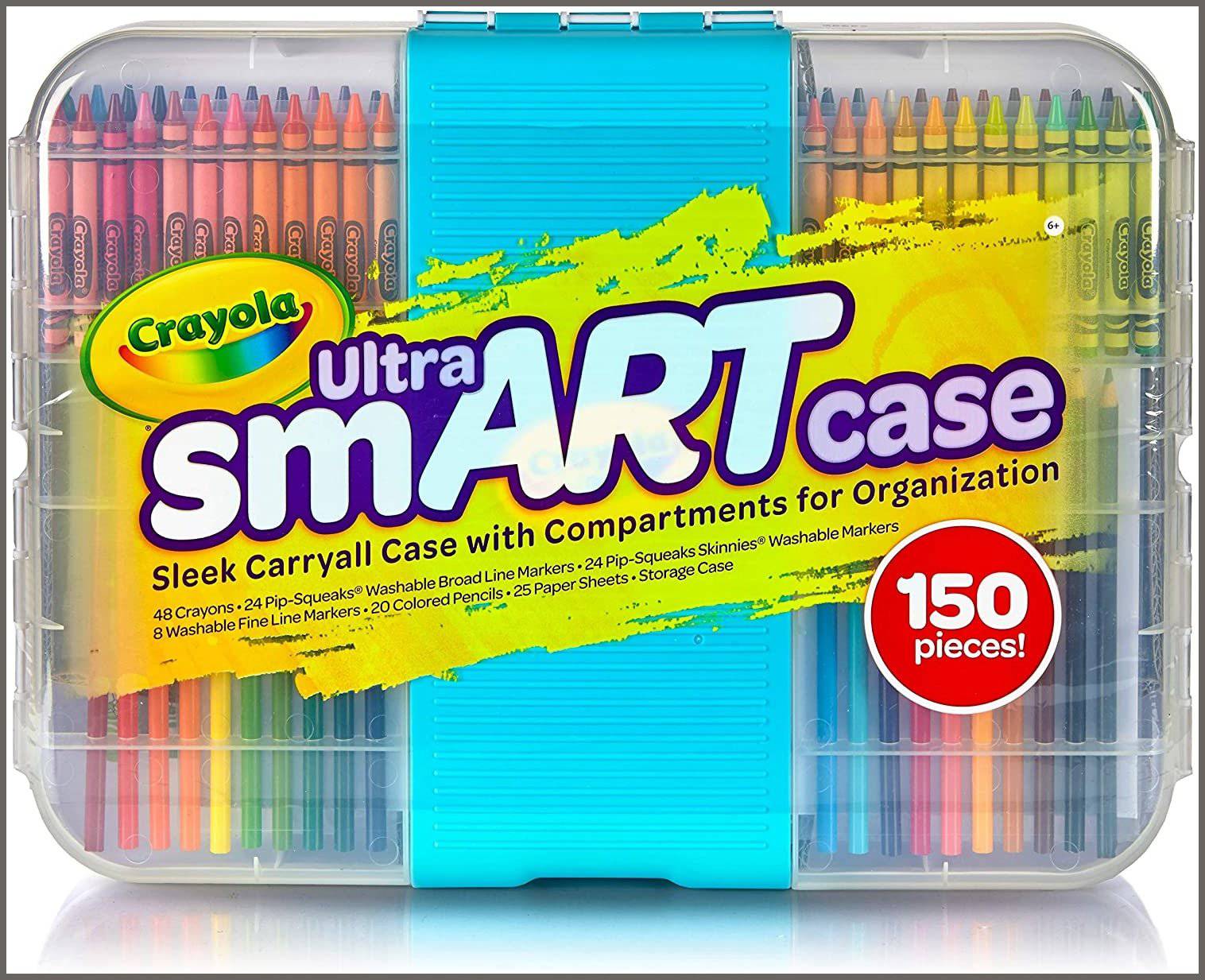 150-Piece Ultra Smart Art Case Crayons Markers Multi Colored