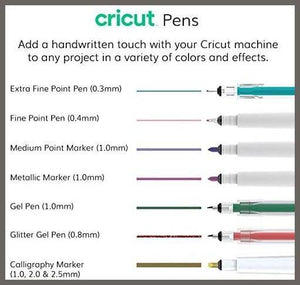 Cricut Beginner Bulk Pen Set, Essential Craft Tool, and Design Space Guide - 