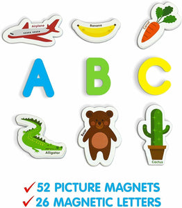 Curious Columbus Magnetic Alphabet Objects Set 52 gift Educational - 
