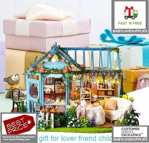 CUTEBEE Dollhouse Miniature with Furniture, DIY Dollhouse Kit Plus Dust Proof - 