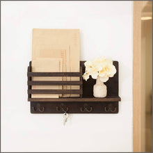 Load image into Gallery viewer, Dahey Wall Mounted Mail Holder Wooden Mail Sorter Organizer - 
