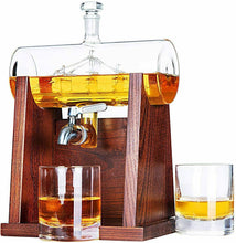 Load image into Gallery viewer, Decanter SET glasses 1250ml Lead Free Barrel Ship Dispenser USA IMPORT - 
