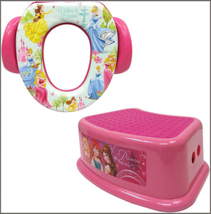 Disney Princess Potty Training Combo Kit - Contour Step Stool & Soft Potty, Pink - 