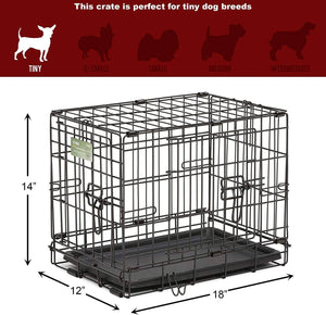 Dog Crate | Midwest iCrate XXS Double Door Folding Metal Dog Crate w/Divider - 