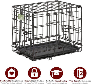 Dog Crate | Midwest iCrate XXS Double Door Folding Metal Dog Crate w/Divider - 