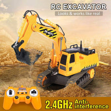 Load image into Gallery viewer, DOUBLE E Remote Control Excavator Toy Truck 1/26 with Rechargeable Battery - 
