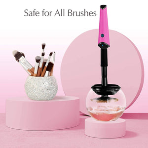 Electric Makeup Brush Cleaner Includes Brush Spinner Cleaner Dock Brush - 