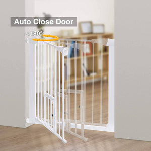 Extra Tall 30" Extra Wide 29.5”-40.5" KingSo Pet Gate with Swing Door for Doorway Stairs - 