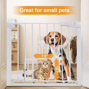 Extra Tall 30" Extra Wide 29.5”-40.5" KingSo Pet Gate with Swing Door for Doorway Stairs - 