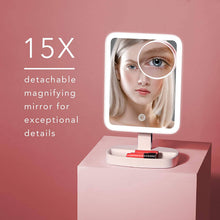 Load image into Gallery viewer, Fancii LED Makeup Vanity Mirror with 3 Light Settings and 15x Magnifying Mirror - 
