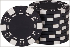 Fat Cat 11.5 Gram Texas Hold 'em Clay Poker Chip Set with Aluminum Case, 500 Striped Dice Chips - 