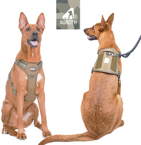 FIVEWOODY Tactical Service Dog Harness Training No Pulling Front Clip - 