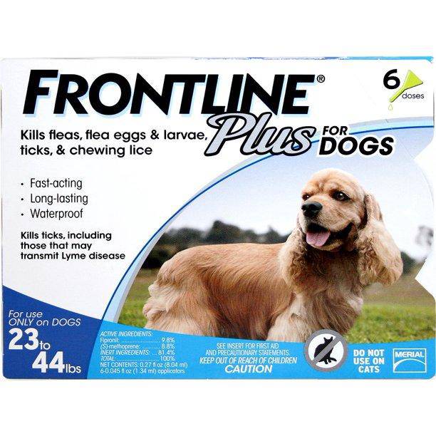Flea and Tick Treatment FRONTLINE Plus for Medium Dogs 23-44 lbs  6 Doses - 