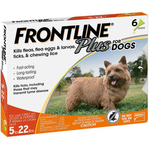 Flea and Tick Treatment FRONTLINE Plus for Small Dogs 5-22 lbs - 